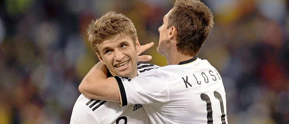Die Männer des Spiels. Thomas Müller (l.) und Miroslav Klose.