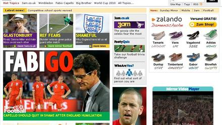 Name jokes, please: Der Daily Mirror zeigt Fabio Capello die Tür.