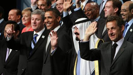 Regierungschefs beim Pressetermin auf dem G-20-Gipfel.