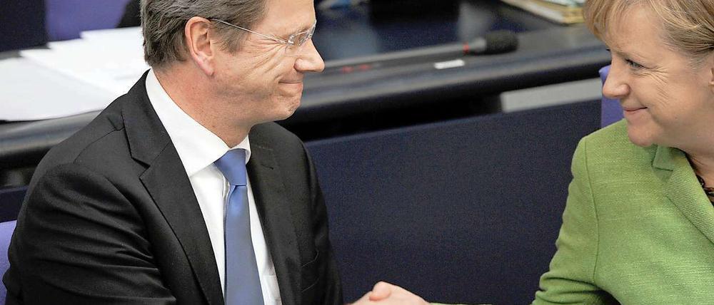 FDP-Chef Guido Westerwelle und Kanzlerin Angela Merkel.