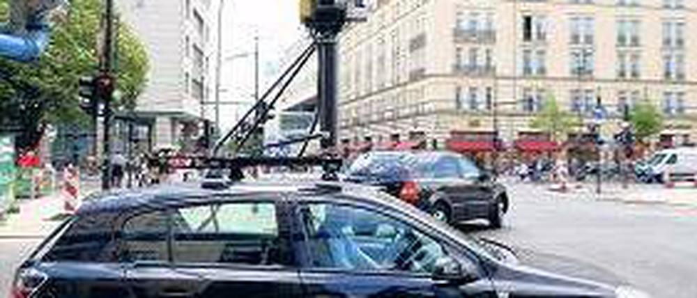 Im Einsatz. Google-Auto in Berlin.