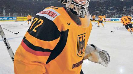 Endlich auf großer Bühne. Am Freitag musste Rob Zepp noch zusehen, im zweiten Gruppenspiel gegen Finnland wird der gebürtige Kanadier das deutsche Tor hüten.