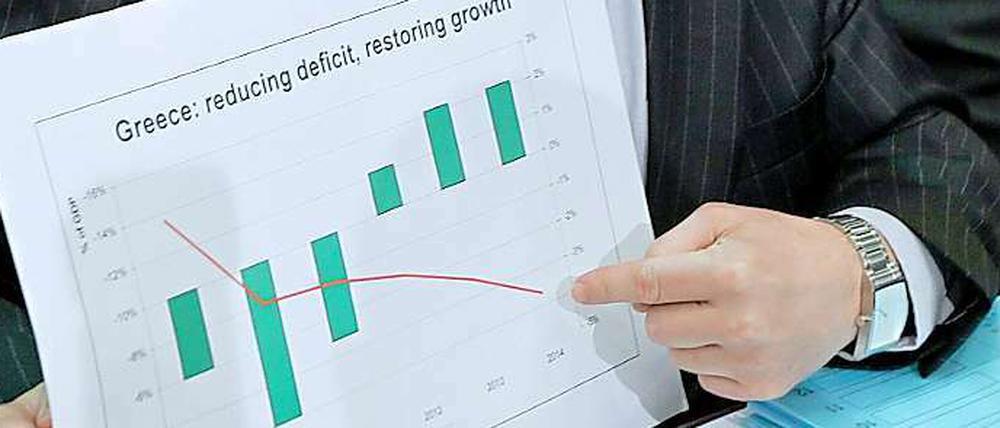 Ein schöner Plan, wenn er funktioniert: Bei positivem Wachstum will Griechenland sein Staatsdefizit zurückführen.