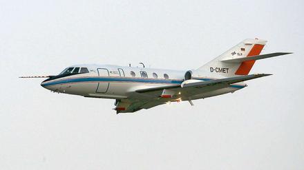 Das Forschungsflugzeug "Falcon".