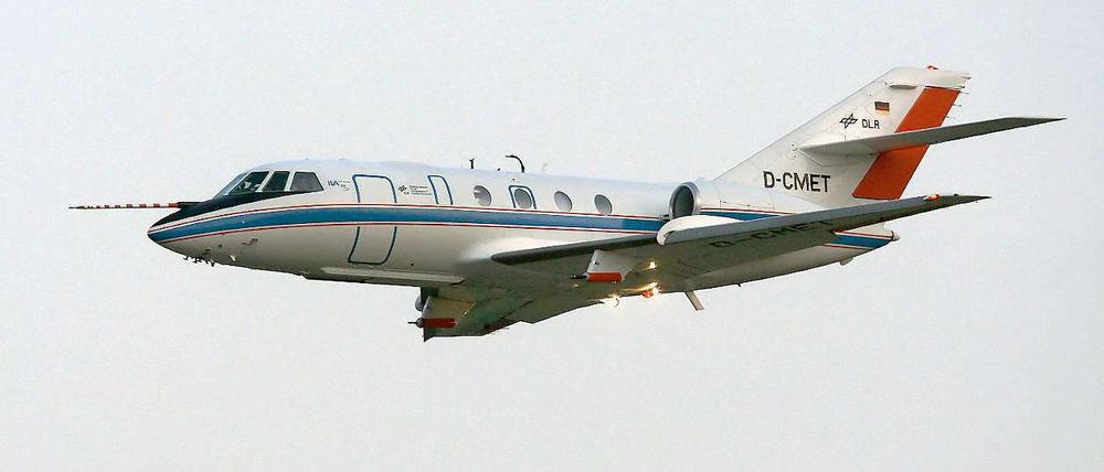 Das Forschungsflugzeug "Falcon".