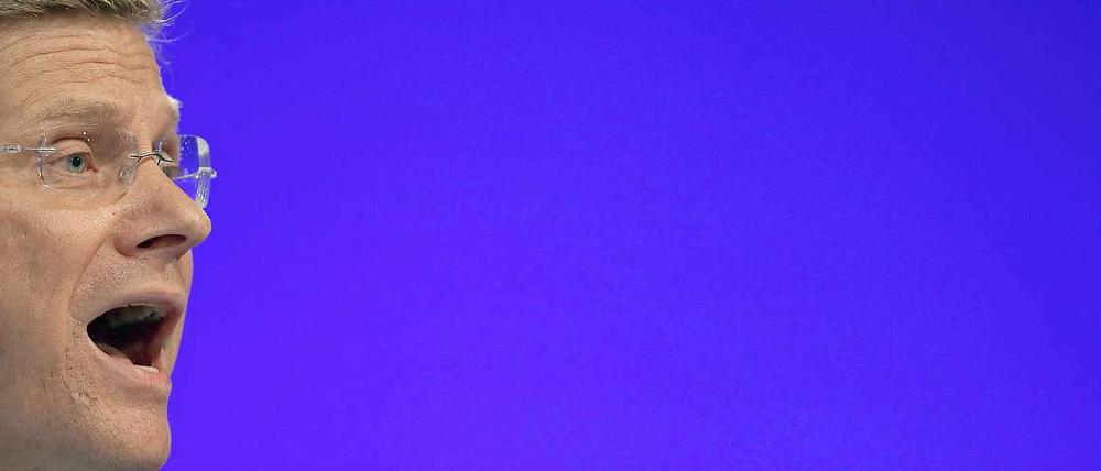 Der FDP-Vorsitzende Guido Westerwelle in Köln auf dem FDP-Parteitag. -