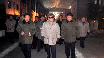 North Korea's leader Kim Jong-il visits the Songjin Steel Complex in Kimchaek