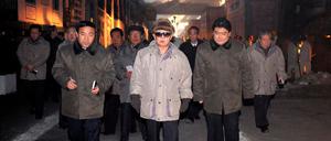 North Korea's leader Kim Jong-il visits the Songjin Steel Complex in Kimchaek