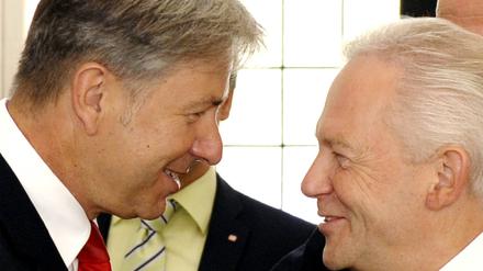 Berlins Regierender Buergermeister Wowereit trifft Bahn-Vorstand Grube