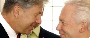 Berlins Regierender Buergermeister Wowereit trifft Bahn-Vorstand Grube
