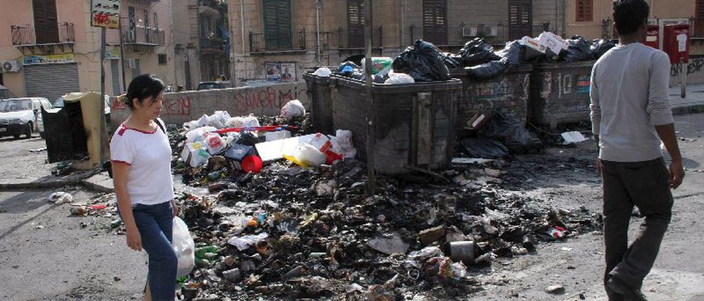 Nach Neapel hat Palermo ein Müllproblem