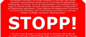 Stopp-Schilder für Kinderpornos im Internet