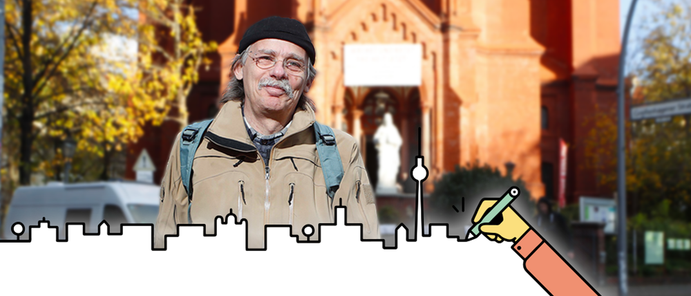 Wo sich die Welt veränderte: Gerd Danigel vor der Gethsemanekirche in Prenzlauer Berg.