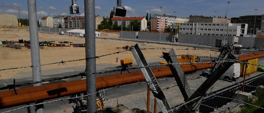 Grundsteinlegung auf der BND-Baustelle in Berlin am Mittwoch