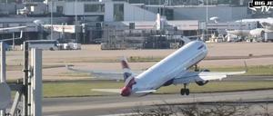Bei Youtube ließ sich das Geschehen am Flughafen Heathrow beobachten.