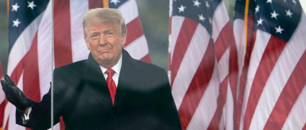 Donald Trump, damaliger Präsident der USA, während einer Kundgebung seiner Unterstützer