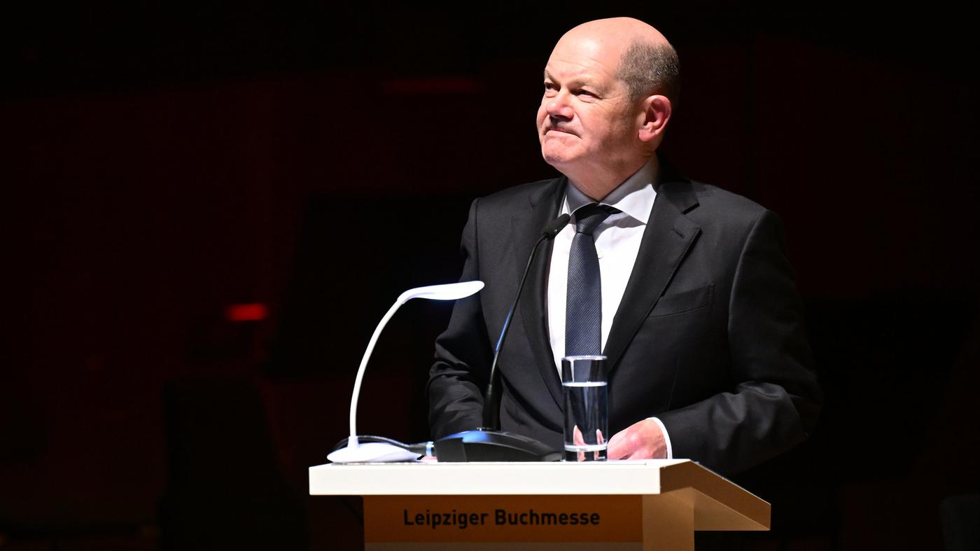 Anti-Israel shouts interrupted Scholz’s speech at the beginning of the Leipzig Book Fair
