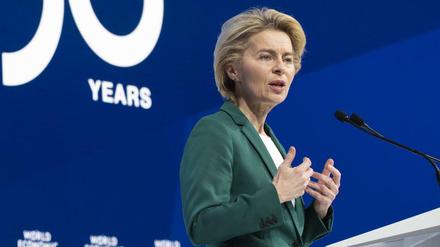 Ursula von der Leyen bei ihrer Rede am Mittwoch in Davos.