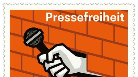 Die Sonderbriefmarke zur Pressefreiheit ist mit 95 Cent bepreist.
