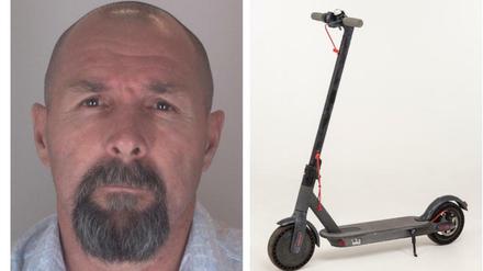 Der Tatverdächtige und zwei der wahrscheinlich bei der Tat benutzten Fahrzeuge.