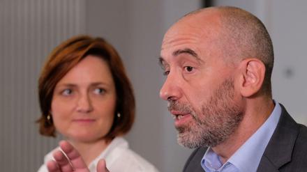 Bautzen-OB Alexander Ahrens und seine Amtskollegin aus Flensburg, Simone Lange. 