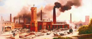 Maschinenfabrik August Borsig, Gemälde von Carl Eduard Biermann 1847. 