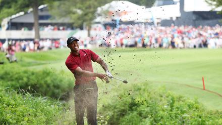 Wieder mit Schwung. Tiger Woods bei der Schlussrunde der PGA Championship 2018 in St Louis.