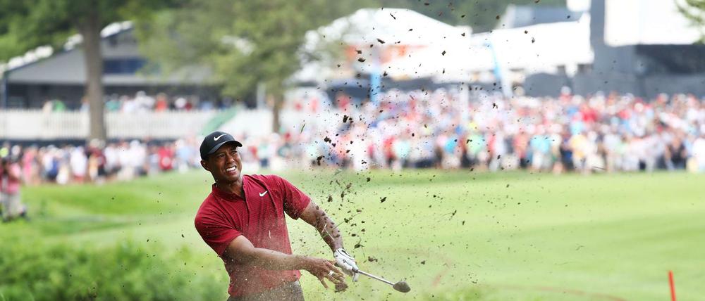Wieder mit Schwung. Tiger Woods bei der Schlussrunde der PGA Championship 2018 in St Louis.