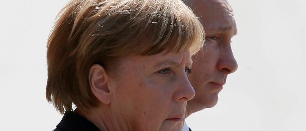 Kanzlerin Angela Merkel und Russlands Präsident Wladimir Putin in Moskau.