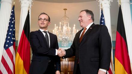Mike Pompeo, Außenminister der USA, begrüßt Bundesaußenminister Heiko Maas (SPD) 