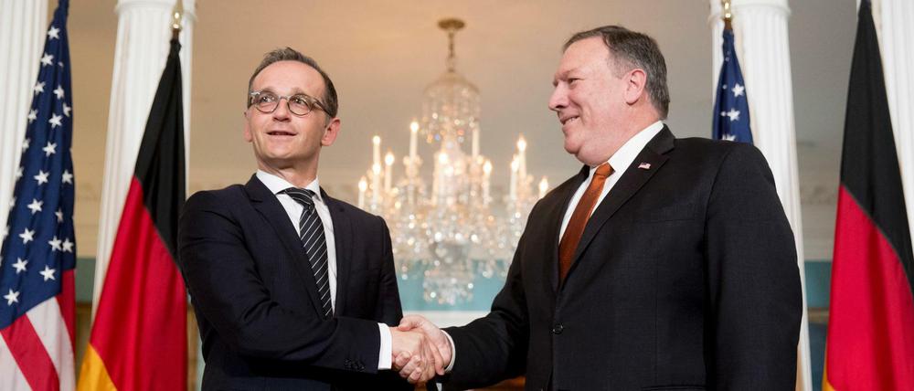 Mike Pompeo, Außenminister der USA, begrüßt Bundesaußenminister Heiko Maas (SPD) 
