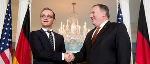 Mike Pompeo, Außenminister der USA, begrüßt Bundesaußenminister Heiko Maas (SPD) 