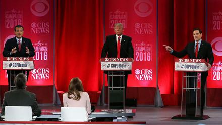 Ted Cruz, Donald Trump und Marco Rubio (von links) in South Carolina.