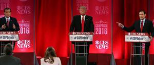 Ted Cruz, Donald Trump und Marco Rubio (von links) in South Carolina.