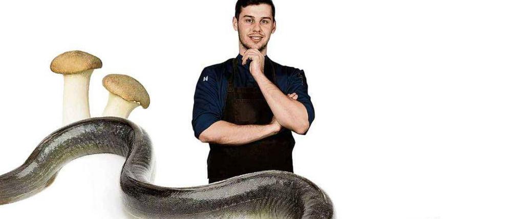 Tim Tanneberger, Küchenchef im eins44 in Neukölln gart den Süßwasseraal sous-vide.