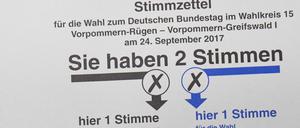 Viel Splitting bei der Bundestagswahl 2017.