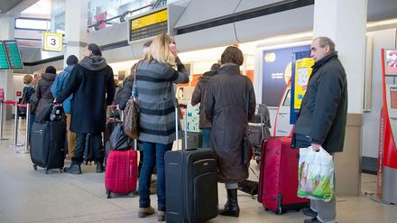 Check-in am Airport Tegel.