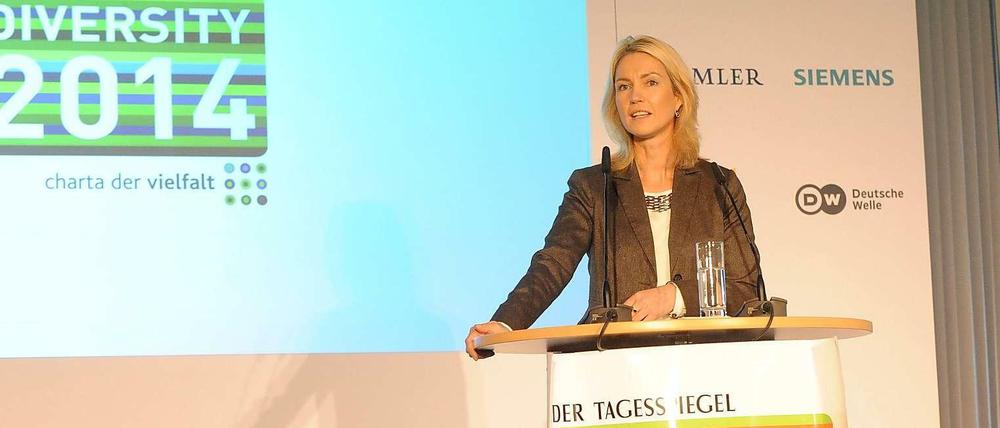 Leidenschaftlich, mit persönlichen Bekenntnissen und anschaulichen Beispielen: Familienministerin Schwesig auf der Diversity-Konferenz des Tagesspiegels.