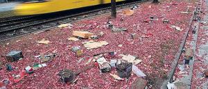 Von der Party- zur Müllhauptstadt. Die Stadtreinigung hatte nach der Silvesternacht wieder gut zu tun. 