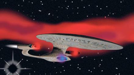 Und los geht's. Mit Warp-Antrieb saust die Enterprise blitzschnell zum nächsten Stern. 