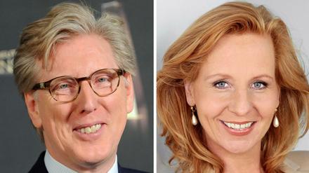 Kandidaten für die Reim-Nachfolge beim RBB: Moderator Theo Koll und Patricia Schlesinger, die Leiterin Programmbereich Kultur und Dokumentation beim NDR