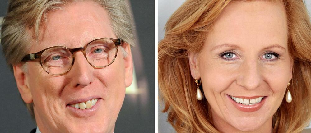 Kandidaten für die Reim-Nachfolge beim RBB: Moderator Theo Koll und Patricia Schlesinger, die Leiterin Programmbereich Kultur und Dokumentation beim NDR
