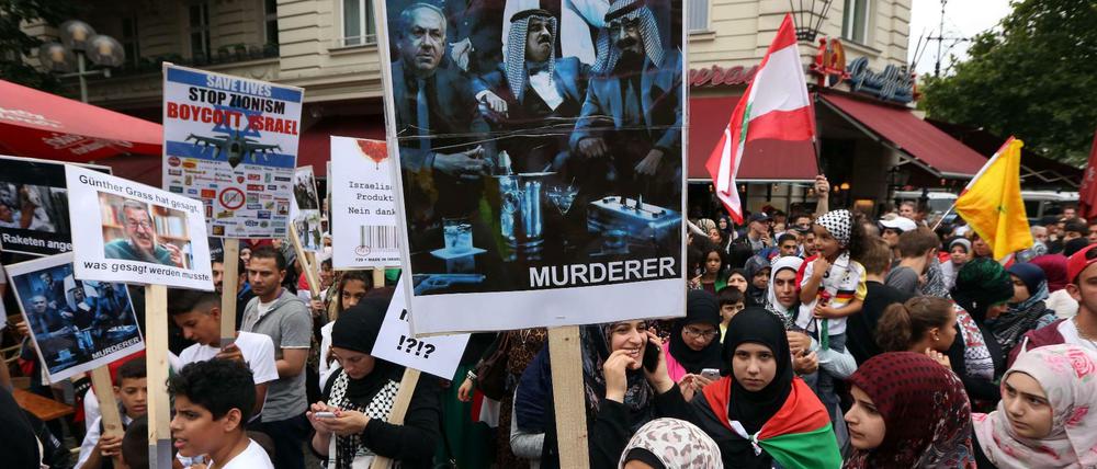 Hart am Rand: Al-Quds-Demonstranten in Berlin.