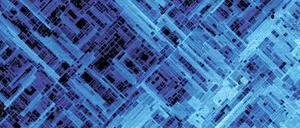 Stoff für Träume. Die Mikroskopaufnahme zeigt Strontiummanganit mit winzigen Domänen, die nur etwa 100 Nanometer breit sind. Das sind Regionen im Kristall mit gleichen magnetischen Eigenschaften.