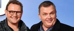 Der Schauspieler Devid Striesow (l) und der Comedian und Buchautor Hape Kerkeling bei der Premiere