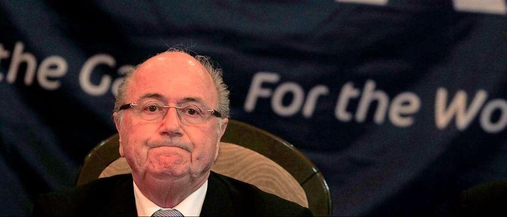 FIFA-Präsident Blatter bei einer Pressekonferenz im April 2013 in Havanna auf Kuba.