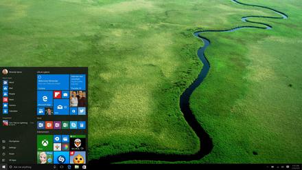 Im Startmenü von Windows 10 sind Programme und Apps gleichberechtigt. Das neue Betriebssystem kommt am 29. Juli auf den Markt.