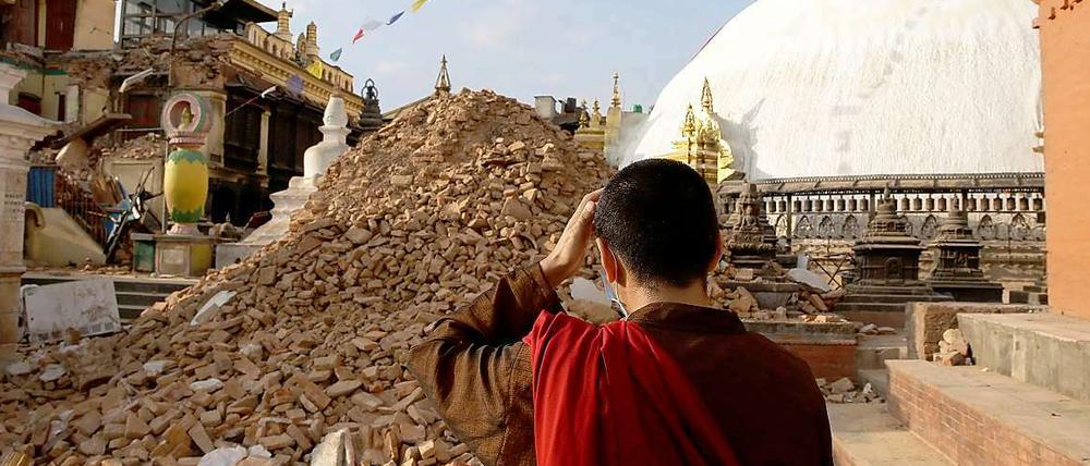 Wucht der Zerstörung in Nepal.