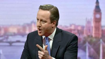 Steht unter Druck von rechts. David Cameron, Premierminister von Großbritannien.