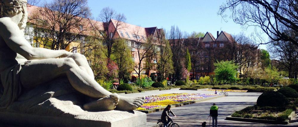 Blick auf den Rüdesheimer Platz in Berlin-Wilmersdorf.